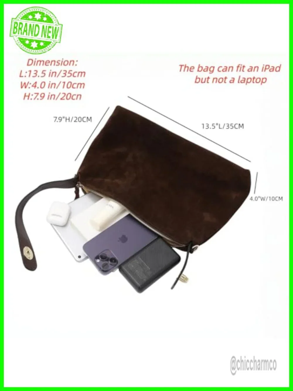 Genuine Suede Leather Hobo Tote Crossbody Bag with Adjustable Strap